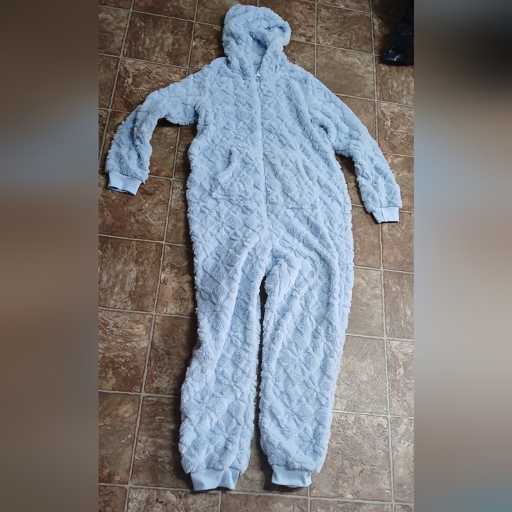 GUC Joyspun Cozy Light Blue Hooded Fleece Onesie
